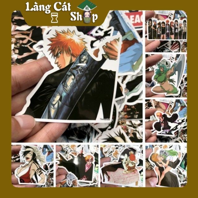 Miếng dán Sticker anime Bleach ( Sứ giả thần chết) trọn bộ 50 hình - In rõ ràng sắc nét khó tróc