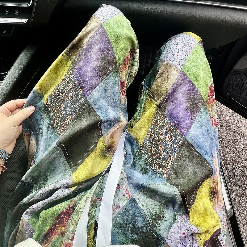 Quần Pajama nữ ice feel cotton silk dài đến mắt cá chân, phong cách mỏng nhẹ dành cho mùa hè