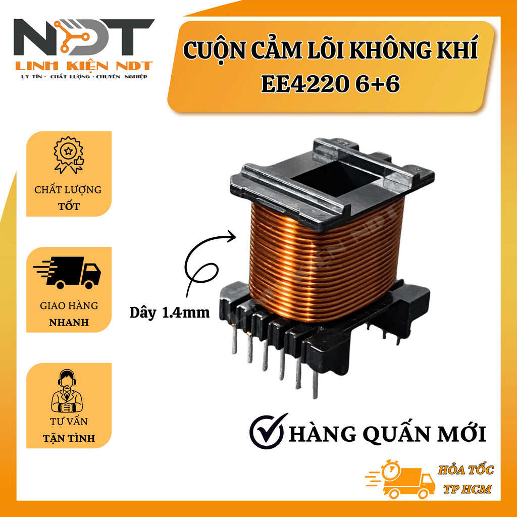 Cuộn Cảm EE4220 6+6 Dây 1.4mm - Linh Kiện NDT