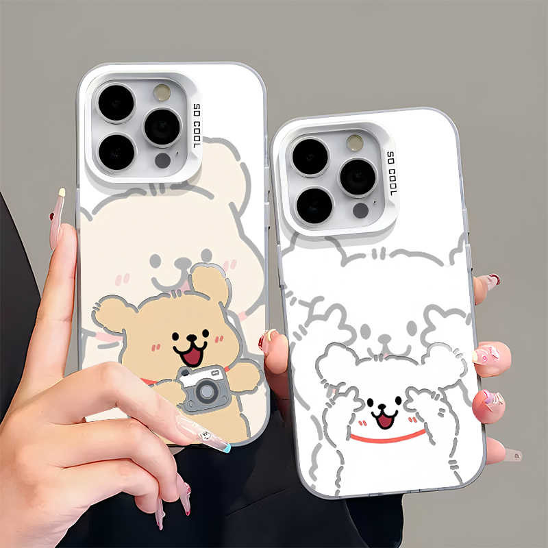 Ốp lưng iPhone Các cặp đôi dễ thương Cho iPhone 16 Promax chó con 15 Promax 11 12 13 14 15plus xr xsmax 16plus 15pro