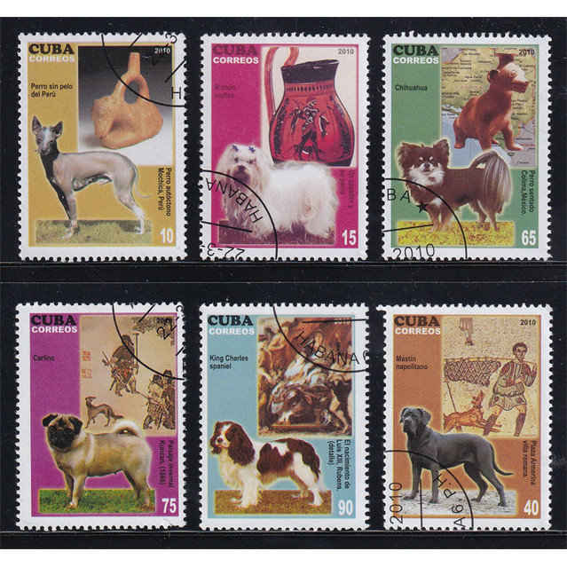 Bộ 6 Tem Bưu Chính Cuba - Chó | Cuba - Dogs 2010 (6) | Used/CTO