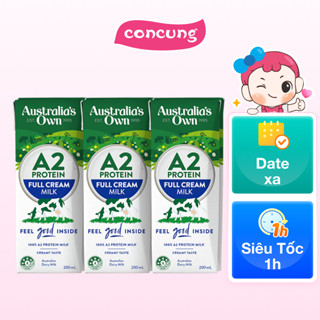 Sữa tươi tiệt trùng nguyên kem Australia's Own A2 Lốc 3x200ml