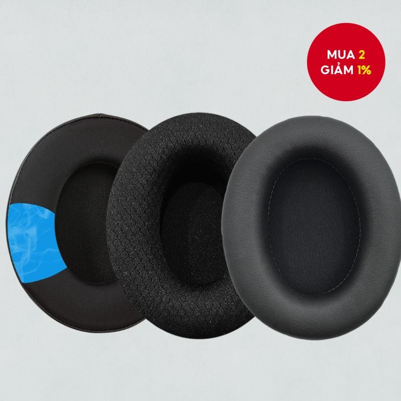 Cặp đệm tai nghe thay thế cho HyperX Cloud I II III 1 2 3 / X CloudX / Flight / Flight S / Alpha / Stinger / Silver / Core / Pro - Đệm tai nghe bằng bọt biển dùng cho tai nghe chụp tai