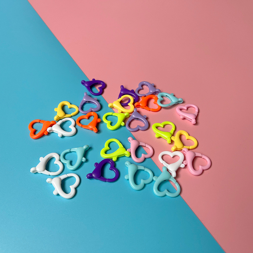 DIY Macaron Nhiều Màu Sắc Tôm Hùm Khóa Nhựa Trái Tim Tình Yêu Mùa Xuân Khóa Màu Kẹo Hình Trái Tim Mó