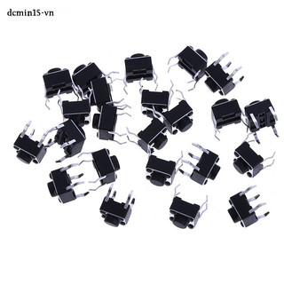 Tianyuanaaa 20 chiếc Công tắc nút nhấn xúc giác Mini Micro tạm thời 6 5mm 4 chân BẬT / TẮT Tốt
