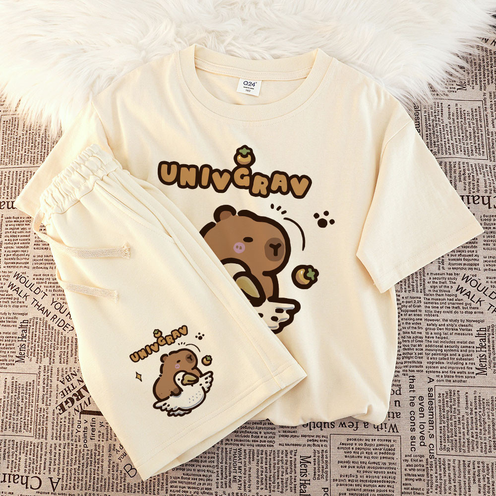 Bộ quần áo in hình capibala capybara
