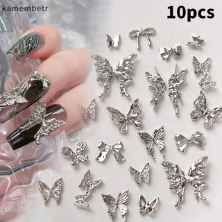 Kam 10 Cái / túi Hình Bướm Móng Tay Kim Cương Giả Ngôi Sao Hoa Móng Tay Quyến Rũ Hợp Kim Bạc Móng Tay Ngọc Trai Trang Sức Phụ Kiện Đồ Dùng Móng Tay n