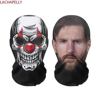 Mặt nạ liền mạch LACHAPELLY 3D, Mặt nạ in hình đầu ngộ nghĩnh, Mặt nạ in 3D, Gaiter Ice Silk Người nổi tiếng Kem chống nắng Ice Silk Head Mask Thể thao ngoài trời