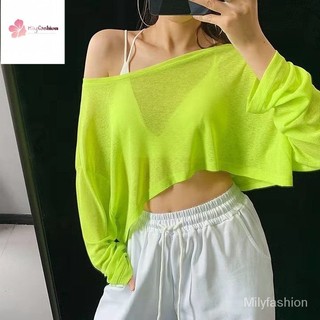 Áo chống nắng tay dài trễ vai dáng rộng 4SxS