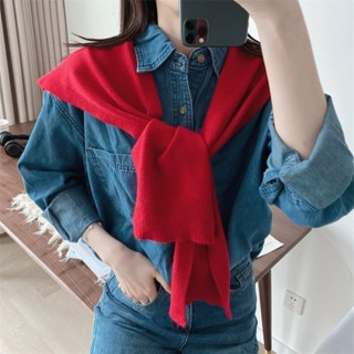 Khăn quàng choàng cổ len khoác giả áo đẹp cho nữ AAA iLita kẻ sọc chất dệt kim cao cấp thủy thủ phong cách Hàn Quốc