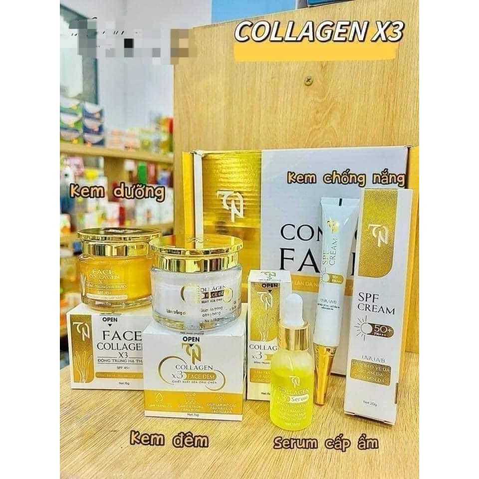 Combo Kem Face Collagen X3 Đông Anh- Kem Face Đông Trùng X3 + Serum + Kem Chống Nắng Image X3 Chính 