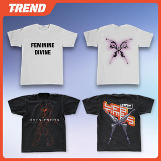 Katy Perry 143 Lifetimes Heart Merch Washed Cotton Áo Thun Vintage Plus Size Nam Nữ Rời In Hình Tay Ngắn Thời Trang Mùa Hè Dạo Phố Áo Sơ Mi Tee