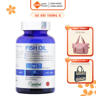 DHA Bầu Từ Cá Hồi Đại Dương Careline Fish Oil, Bổ Sung DHA Hỗ Trợ Phát Triển Trí Não Và Thị Giác Cho Thai Nhi 100v/h
