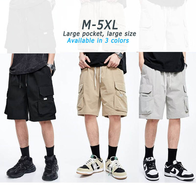 M-5xl Quần Short Nam Mùa Hè Mỏng Phong Cách Nhật Bản Đơn Giản Quần Short Bỏ Túi Lớn Xu Hướng Thường Ngày Phù Hợp Với Quần Thẳng SZ164