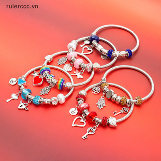  # Vn # Thời Trang Đơn Giản Pandora Kính Đá Quý Hạt Khóa Chìa Khóa Tình Yêu Treo Vòng Tay Ánh Sáng Vintage Lắc Tay Dành Cho Nữ Món Quà Trang Sức. 