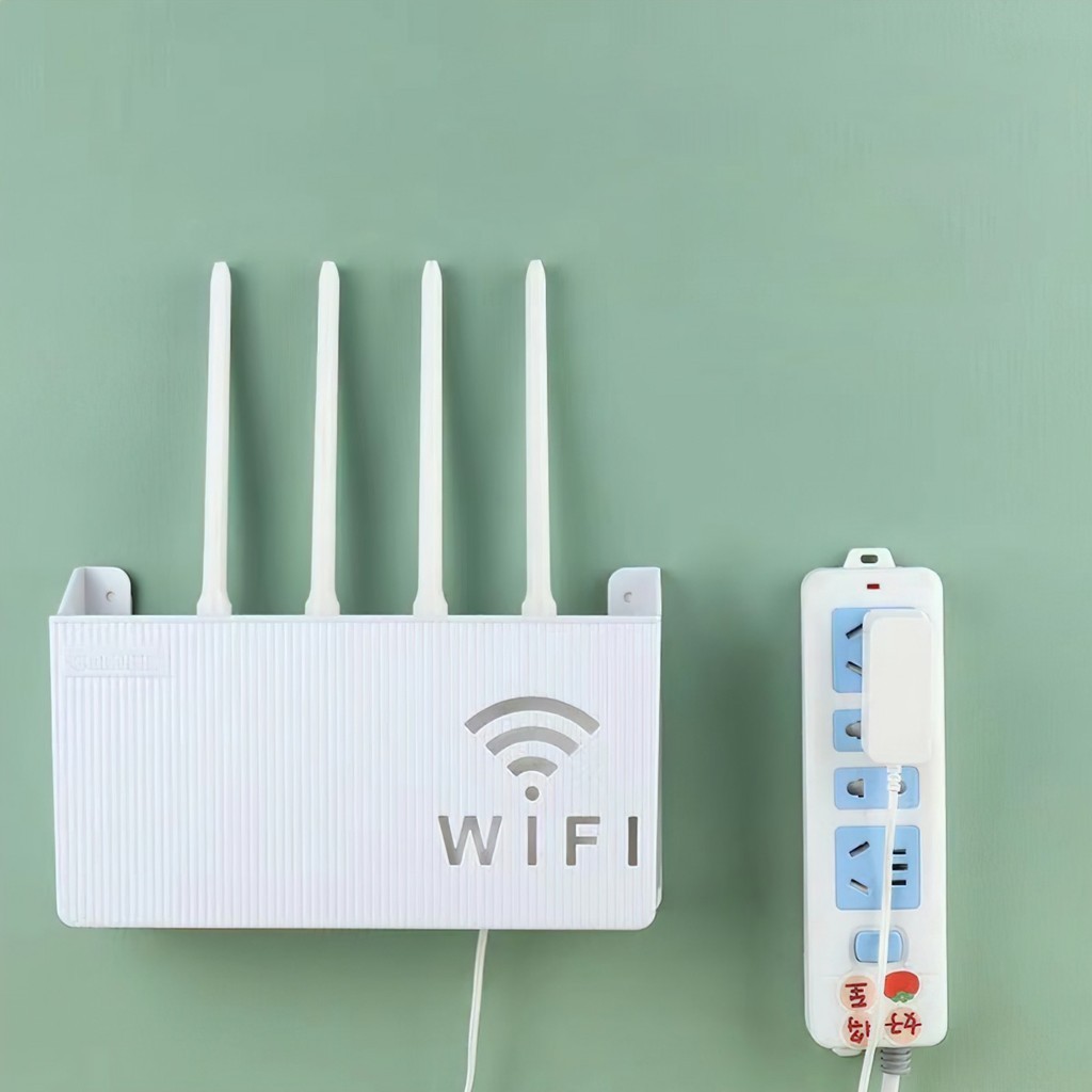 Kệ đựng wifi treo tường, Kệ wifi đặt modem, đầu kỹ thuật số, ổ cắm điện, chất liệu nhựa ABS -SUPER