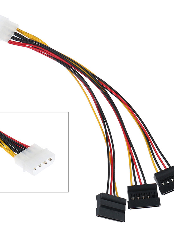 [SS originality]
 [TM Store][HOT SALE] 4Pin IDE Molex To 3 ATA SATA Power Splitter Extension Cable