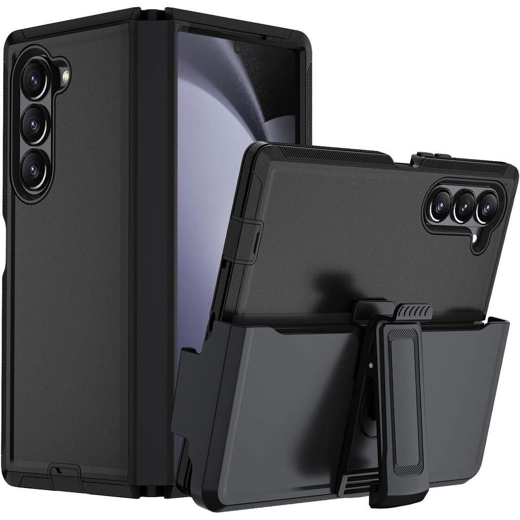 Dành Cho Samsung Z Fold 6 Ốp Lưng Có Kẹp Thắt Lưng Chân Đế, 2 Lớp Vỏ Bảo Vệ Chống Sốc Hạng Nặng Chắc