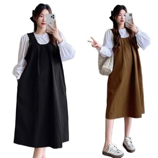 Sét yếm suông THU ĐÔNG MAMADRESS thiết kế YẾM KÈM ÁO DÀI TAY SY12