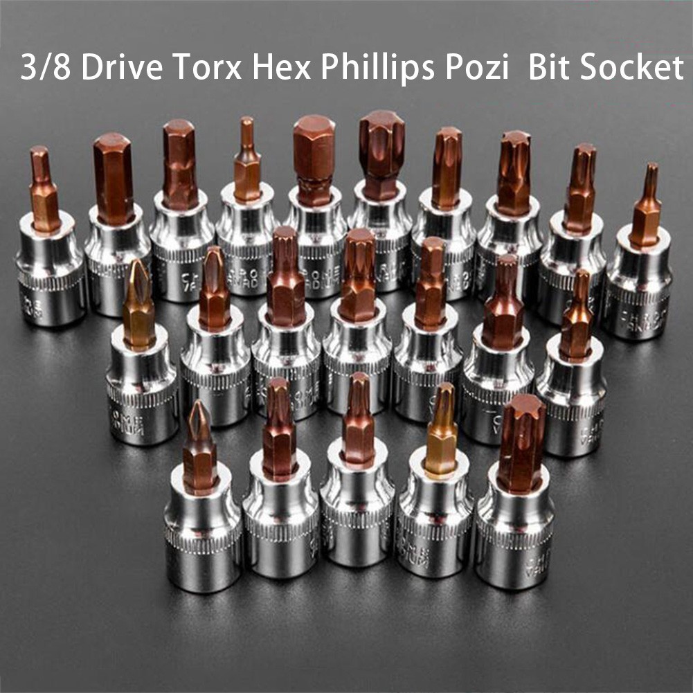 【Instock】Drive Bit Socket H3-H10 T10-T55 Socket Screwdriver Bit 1 Pc 3/8 Inch Durable
