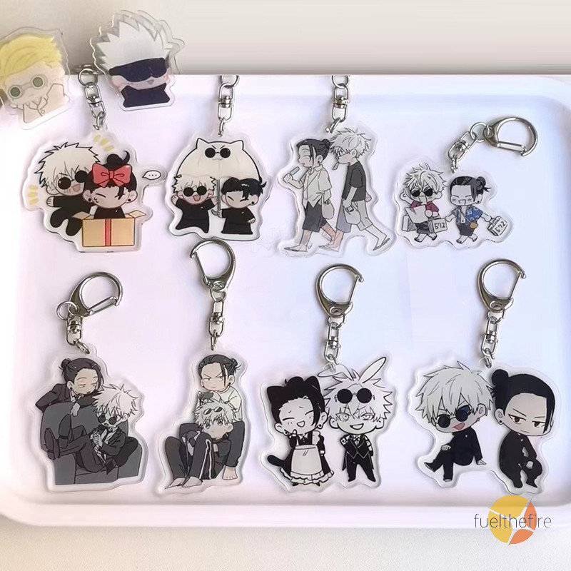Fuelthefire] Hoạt Hình Anime Jujutsu Kaisen Hình Acrylic Móc Khóa Gojo Satoru Geto Suguru Túi Mặt Dâ