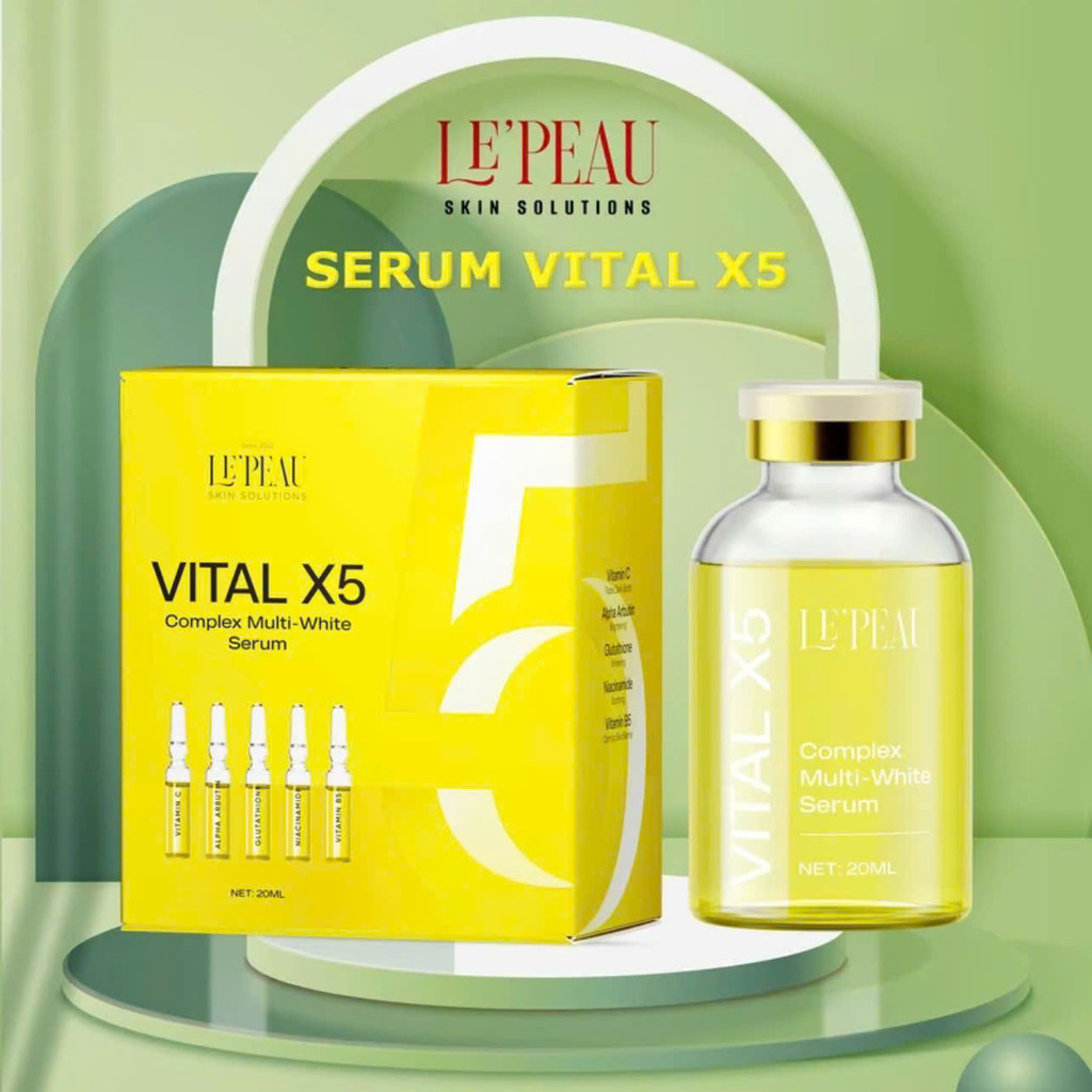 Serum LEPEAU Hỗ Trợ Giảm Thâm, Kích Trắng Và Làm Đều Màu Da Vital X5 Multi White 20ml Chính Hãng