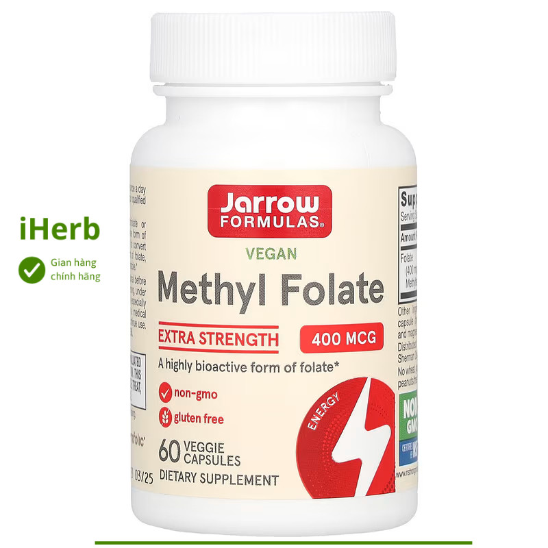 Methyl Folate 400 mcg lọ 60 viên của Jarrow Formulas - iHerb Việt Nam