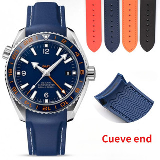 Dây đeo đồng hồ silicon đường cong 20mm 22mm cho Omega Seamaster Nam Universel Ocean Series Vòng đeo tay thể thao cao su Dây đeo đồng hồ chống nước mềm
