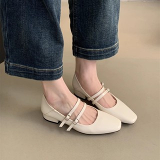 Giày Sandal Nữ Mũi Nhọn Chất Da Cao Cấp Phối Hai Quai Cài Ngang Đế 3cm Giày Mary Jane Nhẹ Nhàng SDTQ30 Taoladyshoes 