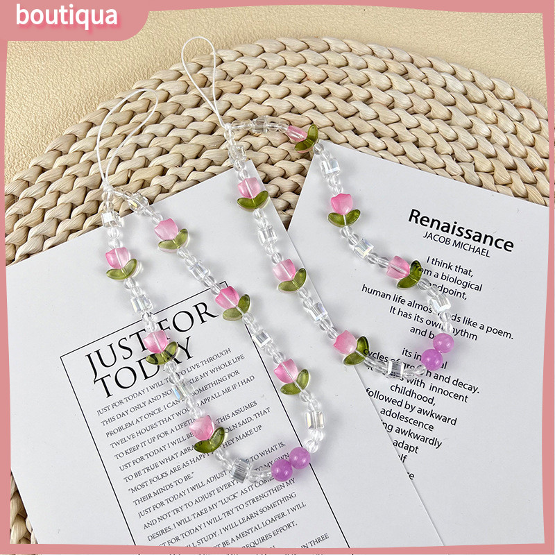 Nàng Tiên Cá HP Chain Ins Hàn Quốc Dây Đeo Điện Thoại Dễ Thương Dây Hoa Tulip Pha Lê Đính Hạt Dây Xích Điện Thoại-BA | BigBuy360 - bigbuy360.vn