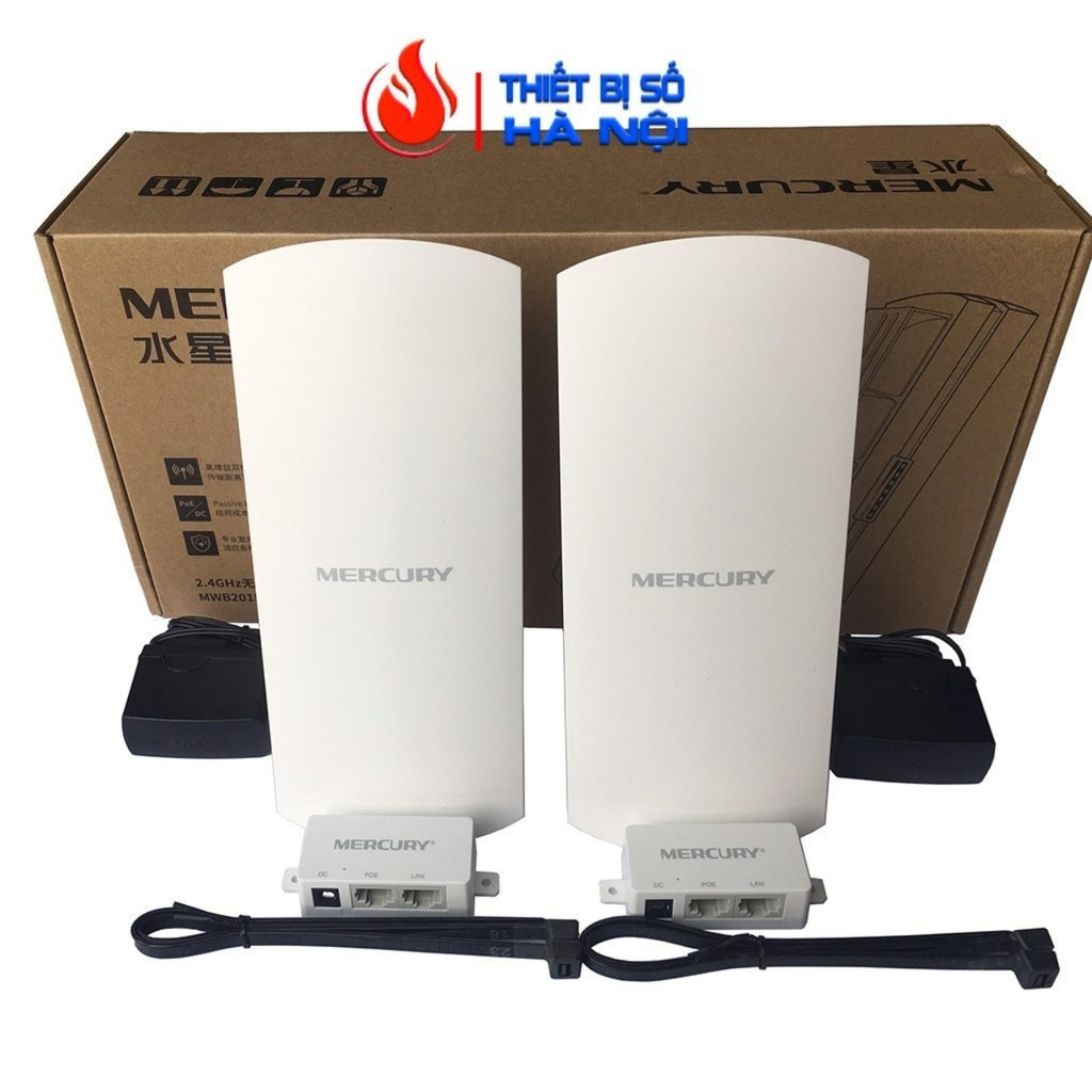Bộ đôi thu phát Wifi không dây MERCURY MWB201 2.4G 1KM Dùng cho camera IP  thang máy Kéo wifi Xa