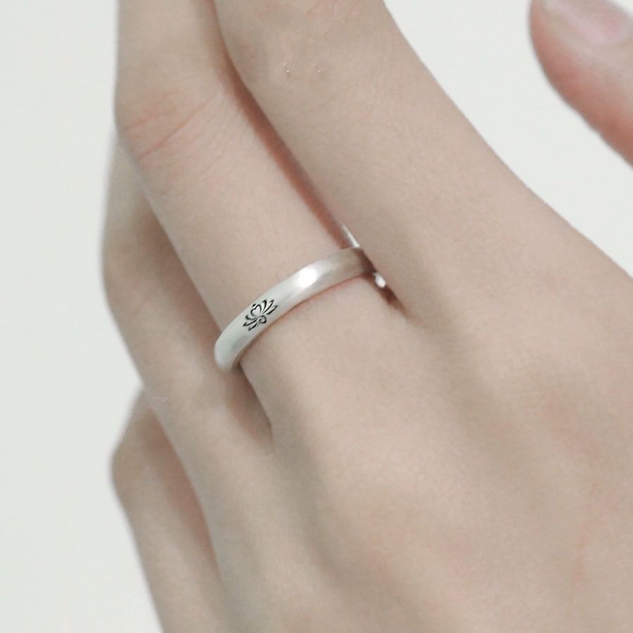 Bạc Nguyên Chất 999 Nhẫn Nữ Bông Sen Thời Trang Đơn Giản Hào Quang Không Phai Màu Nhẫn Bạc Mở Có Thể