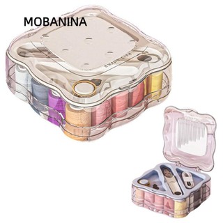Bộ hộp may MOBANINA, DIY Trang phục thủ công Bộ hộp chỉ kim may Mini, Phụ kiện Dụng cụ may cầm tay Du lịch tại nhà