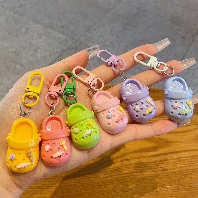 Candy colour Cartoon Slippers shape Keychain Cute Mini Kawaii Pendant Gift for Friend
