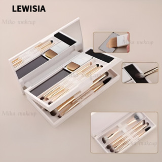  LEWISIA Bộ Cọ Trang Điểm Hộp Magic Box Series Ba Gấp Hai Lớp Di Động Hai Đầu Tóc Mềm Phấn Mắt Bộ Gương 