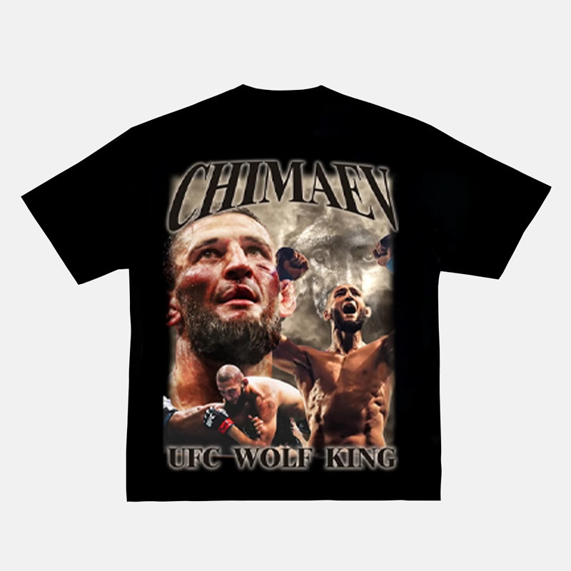 Áo thun Wolf King Chimayev 2024, American Retro Top Retro Hợp Thời Trang Thoải Mái