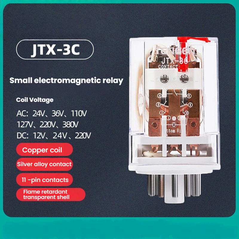 TENGEN Tianzheng Electric JTX-3Z Rơle trung gian nhỏ 11 chân tròn 220V 24V 36V JTX-3C