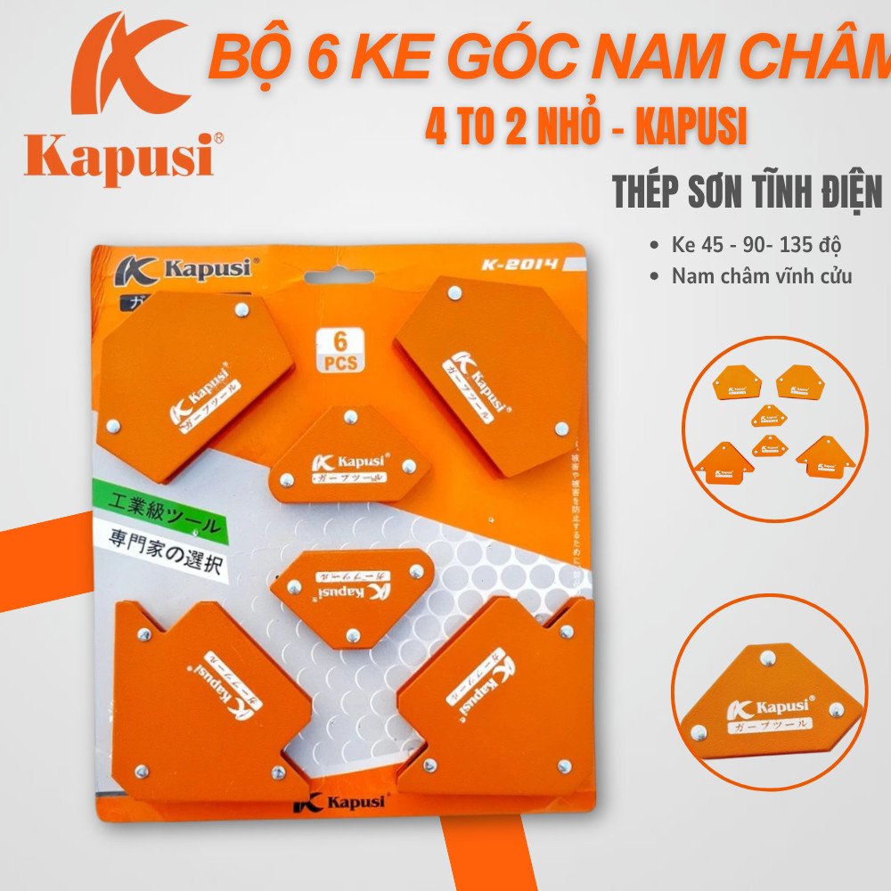 Bộ 6 ke góc nam châm 4 ke góc 25lbs, 2 ke góc 10 lbs kapusi