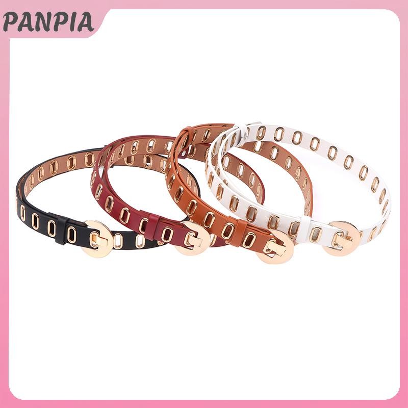PANPIA-New Grunge Nữ Thắt Lưng Có Thể Điều Chỉnh Lỗ grunge Punk Thắt Lưng Nữ Hợp Kim Pin Khóa Dây Da