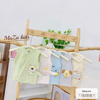  Áo gile bé trai bé gái sơ sinh Mazakids chất cotton thông hơi mềm mại phù hợp thời tiết thu áo khoác mỏng giữ nhiệt 