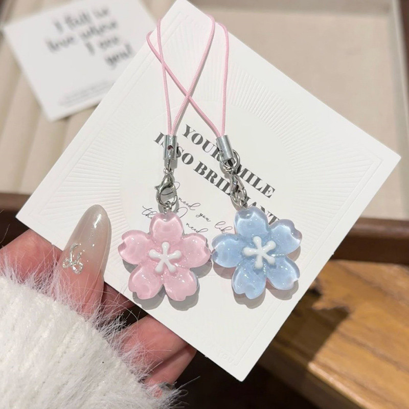 Trái tim cô gái thạch hoa anh đào điện thoại mặt dây chuyền dễ thương hộp đựng tai nghe đa năng dây đeo | BigBuy360 - bigbuy360.vn