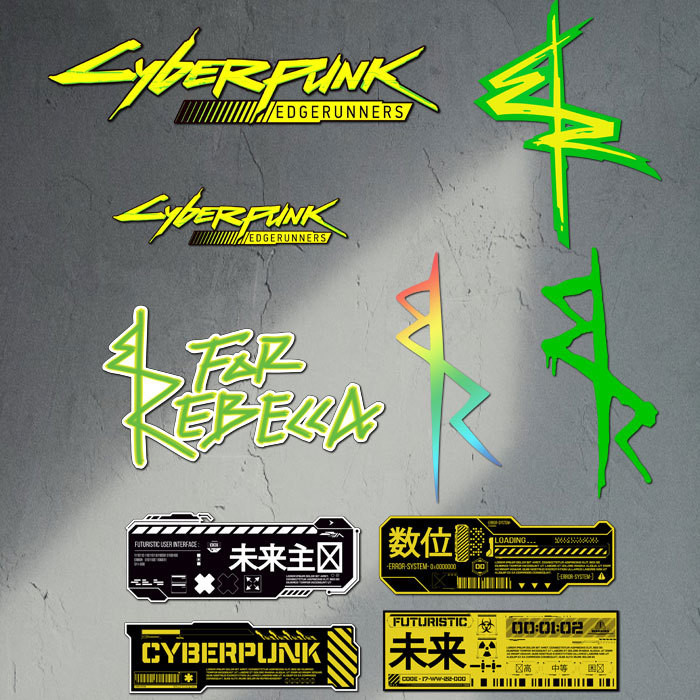 CYBERPUNK Edge Walker Runner ER Mark CYBERPUNK Cảnh báo Nhãn dán xe hơi chống nước