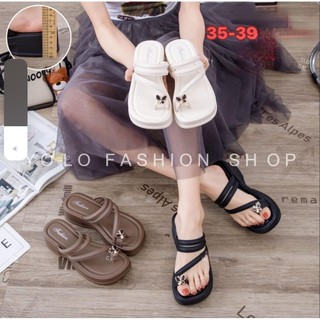 Dép nữ đi biển💖 FREESHIP 💖 Dép xỏ ngón - Dép sandal bánh mì đế 5p quai chéo đính nơ xinh xắn -D4