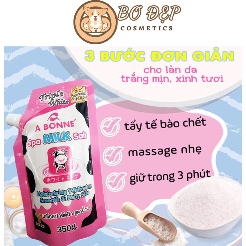 Muối Tắm A Bonne Sữa Bò Làm Sạch Da Chết, Cho Làn Da Mịn Màng Spa Milk Salt Thái Lan 350g