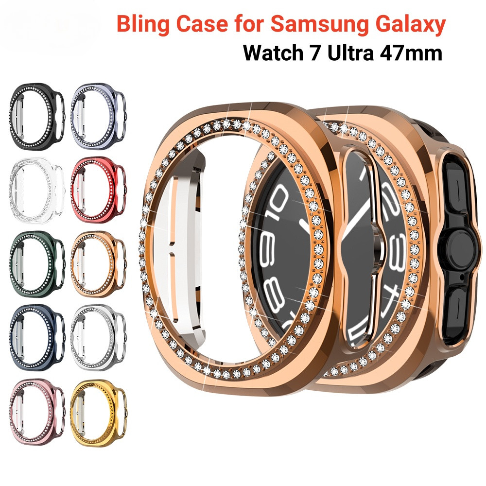 Ốp Lưng Bling Cho Samsung Galaxy Watch 7 Ultra 47 Mm Kim Cương Cản Với Vỏ Bảo Vệ PC Rỗng Cho Samsung
