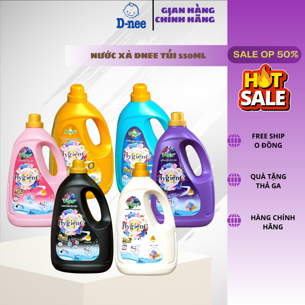 (TRỢ GIÁ) Nước Giặt HygienC Plus Hàng Việt Nam Công Nghệ Thái Lan Can 2kg  .a