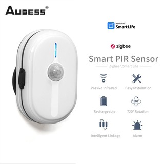 Aubess ZigBee3.0 Cảm biến chuyển động PIR Điều chỉnh 720 độ cho cảm biến con người phẳng/treo tường/đảo ngược Tuya Cảm biến hồng ngoại thông minh của con người Cảm biến thông minh Cảm biến hồng ngoại
