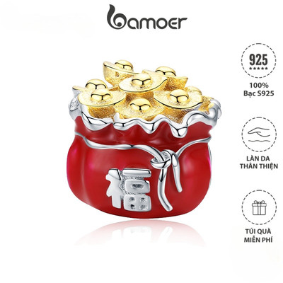 BAMOER Hạt Charm Bằng Bạc 925 Biểu Tượng May Mắn Dùng Làm Vòng Đeo Tay DIY
