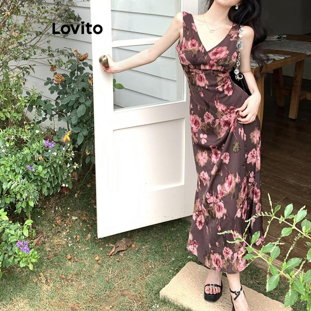 Lovito Đầm hoa Jacquard sang trọng dành cho nữ LNE69344