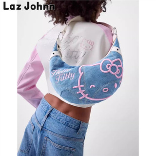 Túi đeo vai thêu Laz Johnn Niche thiết kế Túi lưỡi liềm HelloKitty